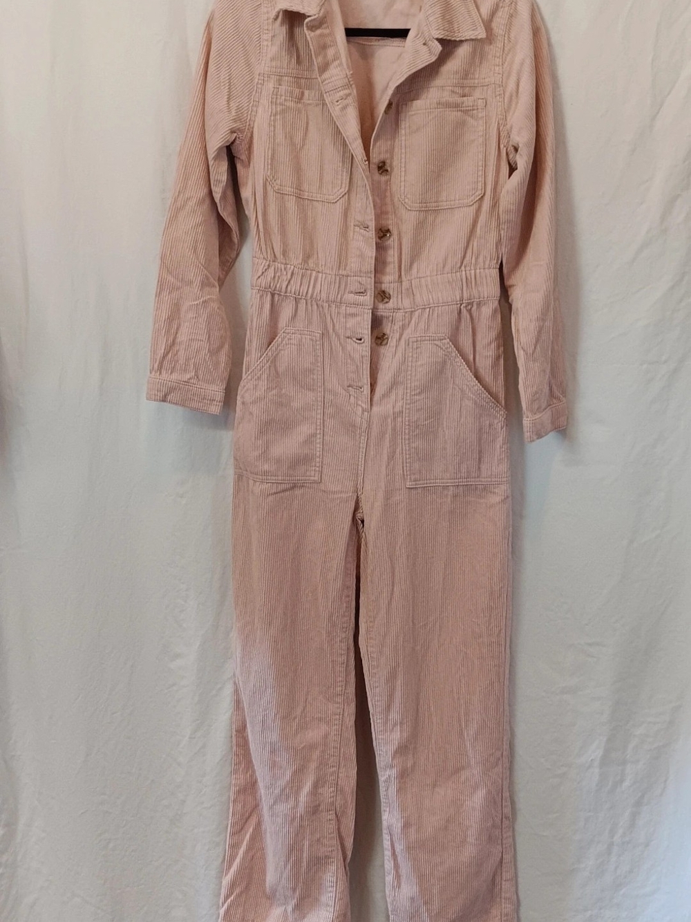 Celebrity Pink Blush Corduroy Long-Sleeve Jumpsuit